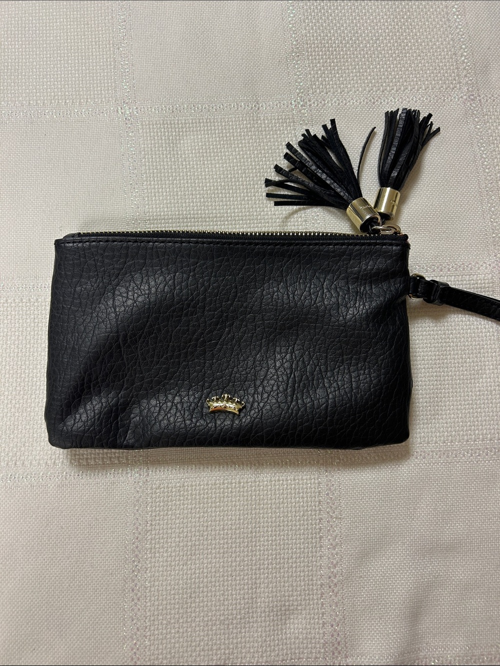 Juicy Couture Black Leather Tassel Wristlet image 2